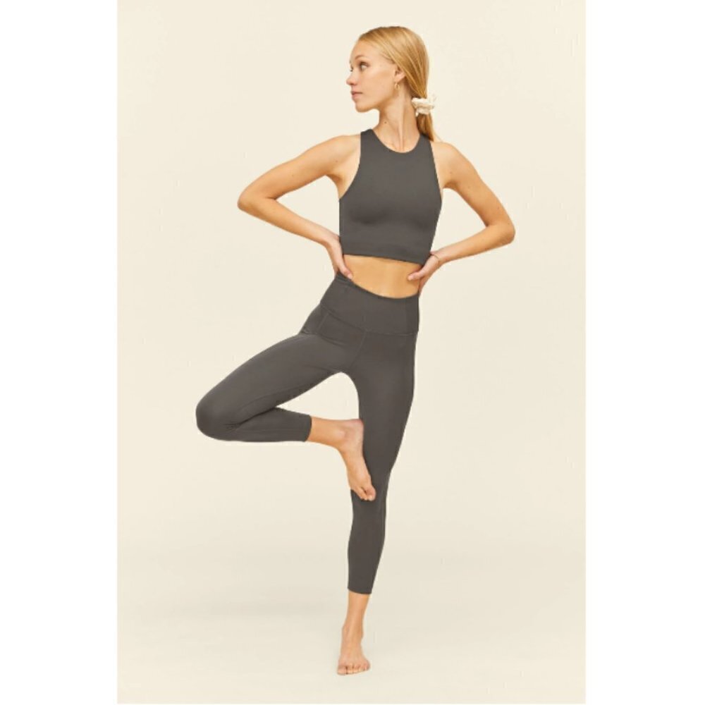 💕GIRLFRIEND💕 Compressive High-Rise 7/8 Legging Moon Charcoal Gray L NWT